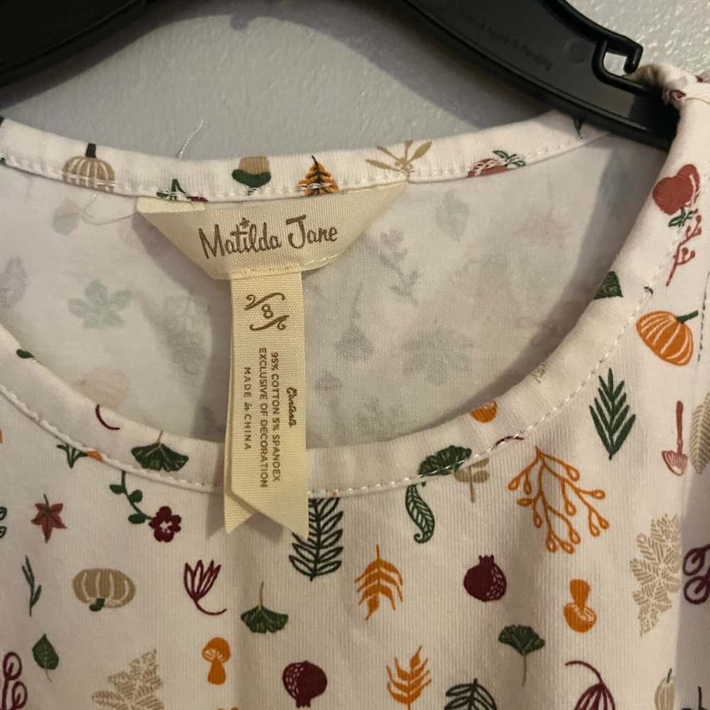 Matilda Jane White Top with Autumn Leaf Print - Picture 4 of 4